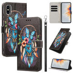 Custodia per telefono in ecopelle con motivo dipinto e cinturino, For iPhone XS Max, For iPhone 6 Plus / 7 Plus / 8 Plus