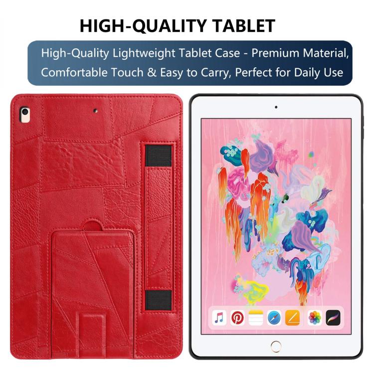 Cinturino da polso retrò in ecopelle con retro in pelle vegana e supporto per tablet., For iPad 9.7 2018 / 2017