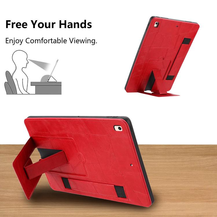 Cinturino da polso retrò in ecopelle con retro in pelle vegana e supporto per tablet., For iPad 9.7 2018 / 2017