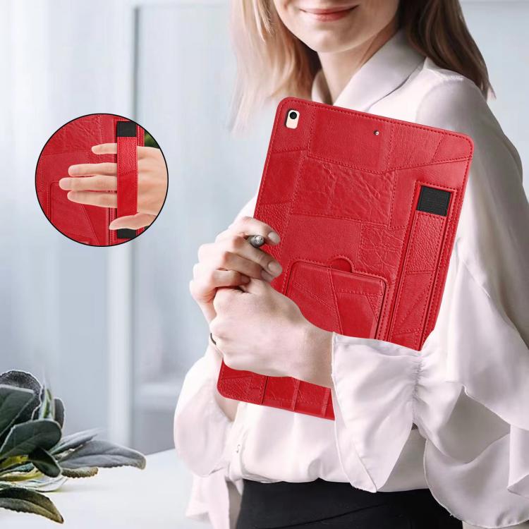 Cinturino da polso retrò in ecopelle con retro in pelle vegana e supporto per tablet., For iPad 9.7 2018 / 2017