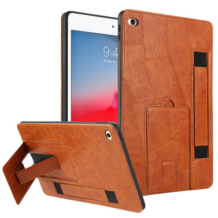 Cinturino da polso retrò in ecopelle con retro in pelle vegana e supporto per tablet., For iPad 2025 / 2022, For iPad mini 2024 / mini 6, For iPad 10.2 2021 / 10.5 2019, For iPad mini 5 / 4 / 3 / 2 / 1