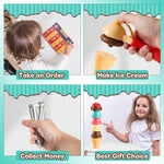 Gioco di ruolo interattivo genitore-figlio: crea un cono gelato fai-da-te e costruisci un negozio in un sacchetto.