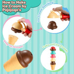 Gioco di ruolo interattivo genitore-figlio: crea un cono gelato fai-da-te e costruisci un negozio in un sacchetto.