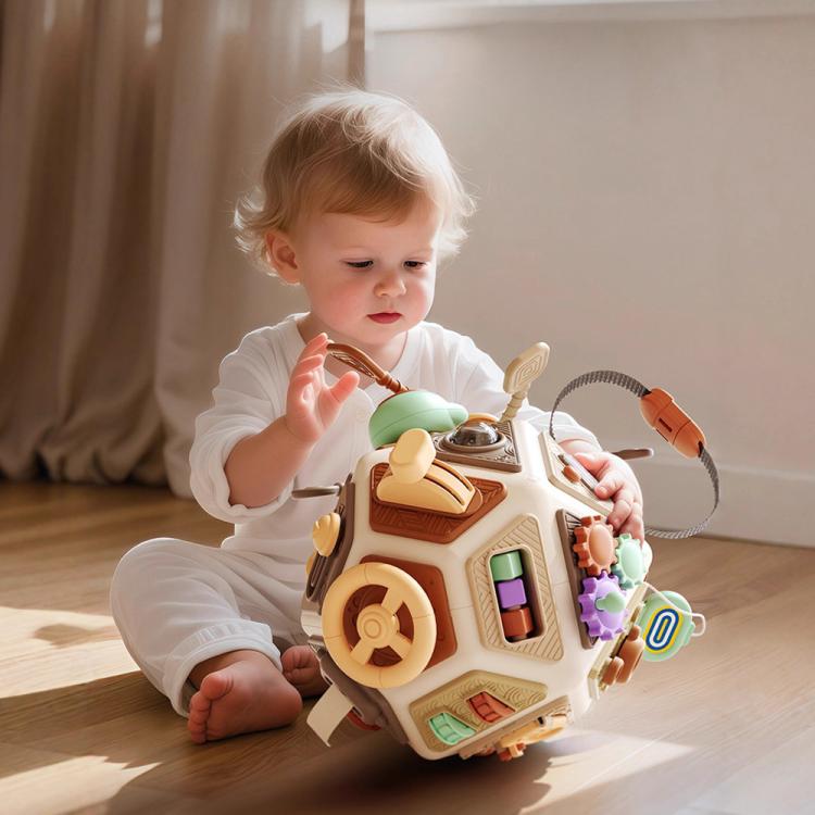 Cubo interattivo Baby Busy Board 22 in 1, giocattolo sensoriale Montessori per la prima infanzia