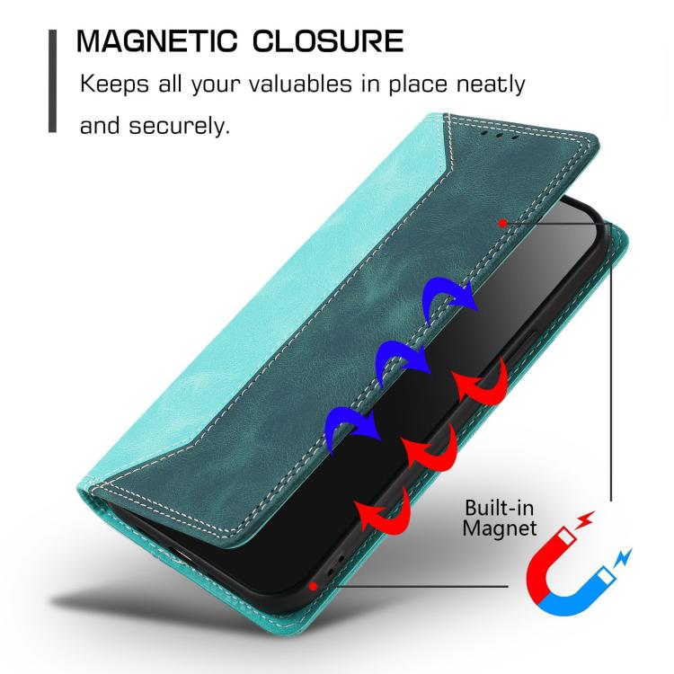 Custodia per telefono in ecopelle bicolore con protezione RFID, piacevole al tatto., For Galaxy S23 5G