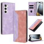 Custodia per telefono in ecopelle bicolore con protezione RFID, piacevole al tatto., For Galaxy S23 5G