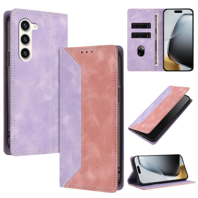 Custodia per telefono in ecopelle bicolore con protezione RFID, piacevole al tatto., For Galaxy S23 5G