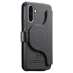 Portafoglio in pelle con cerniera, protezione antifurto MagSafe RFID in tessuto twill, custodia per telefono con cerniera., For Galaxy M56 5G