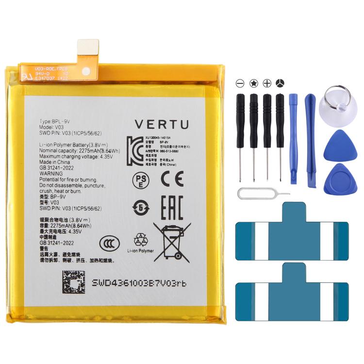 Batteriabatteriapila, For VERTU Aster Signature Touch V03 2275mAh BPL-9V