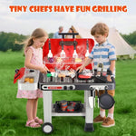Set di 42 pezzi: gioco di simulazione di barbecue elettrico con suoni e luci, ideale per bambini.