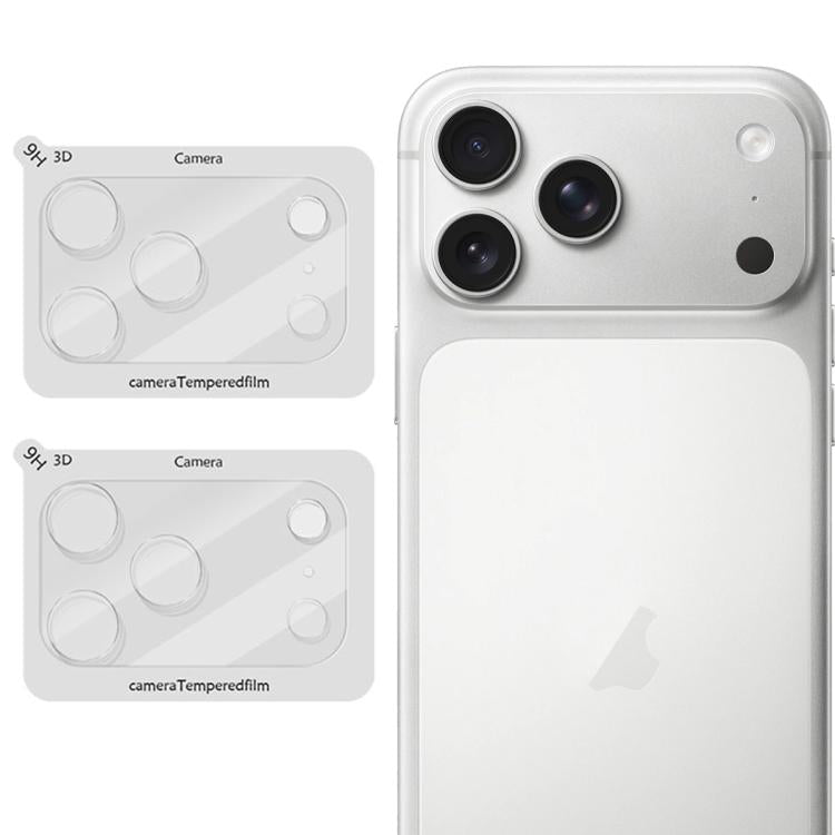 Set di 2 pellicole in vetro per obiettivo fotocamera LeReach serie TF 3D Full Coverage HD resistenti all'usura., For iPhone 17 Pro, For iPhone 17, For iPhone Air