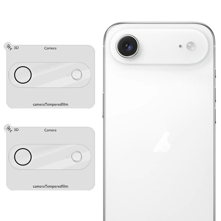 Set di 2 pellicole in vetro per obiettivo fotocamera LeReach serie TF 3D Full Coverage HD resistenti all'usura., For iPhone 17 Pro, For iPhone 17, For iPhone Air