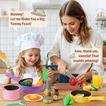 Set di 21 pezzi per giochi di ruolo con utensili da cucina per bambini.
