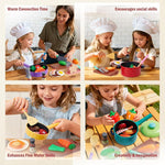 Set di 21 pezzi per giochi di ruolo con utensili da cucina per bambini.