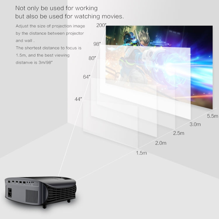 YG610 1280x768P Portable HD LED Home Theater Digital Projector, Support Mobile Phone Plug-in Connection