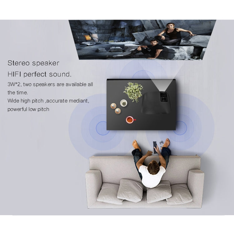 YG610 1280x768P Portable HD LED Home Theater Digital Projector, Support Mobile Phone Plug-in Connection