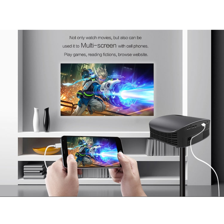 YG610 1280x768P Portable HD LED Home Theater Digital Projector, Support Mobile Phone Plug-in Connection