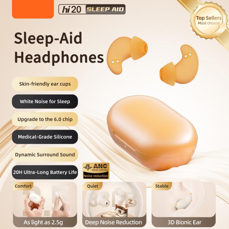 Auricolari wireless Bluetooth Hielo Hi20 per la riduzione del rumore durante il sonno.