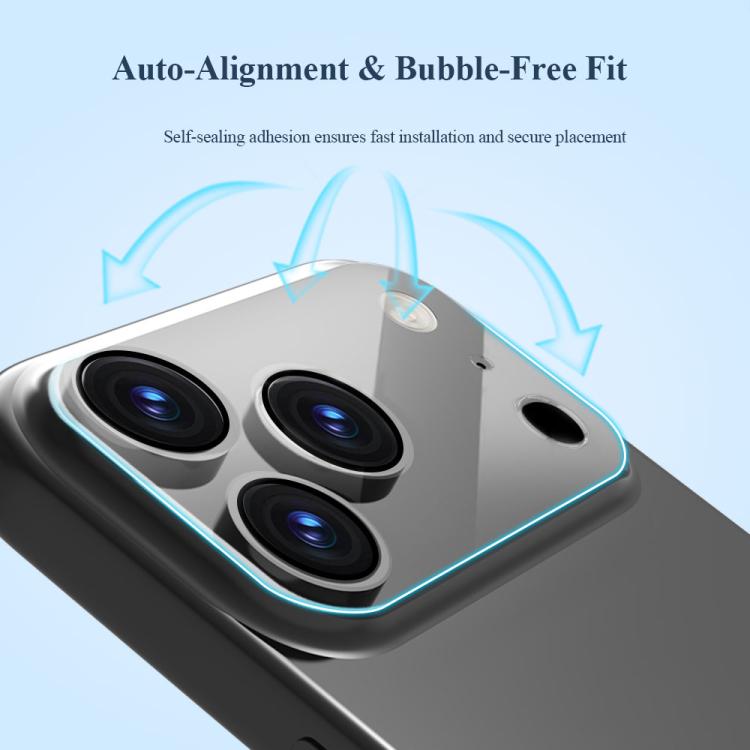Pellicola in vetro resistente all'usura per obiettivo fotocamera LeReach serie TF 3D Full Coverage Version HD, For iPhone 17 Pro Max