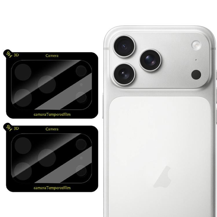 Set di 2 pellicole in vetro per obiettivo fotocamera LeReach serie TF 3D Full Coverage HD resistenti all'usura., For iPhone 17 Pro Max
