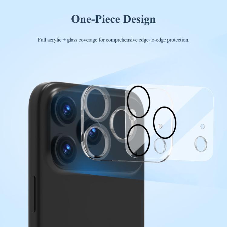 Set di 2 pellicole in vetro per obiettivo fotocamera LeReach serie TF 3D Full Coverage HD resistenti all'usura., For iPhone 17 Pro Max
