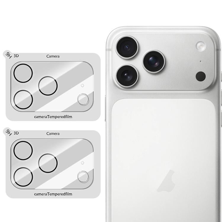 Set di 2 pellicole in vetro per obiettivo fotocamera LeReach serie TF 3D Full Coverage HD resistenti all'usura., For iPhone 17 Pro Max