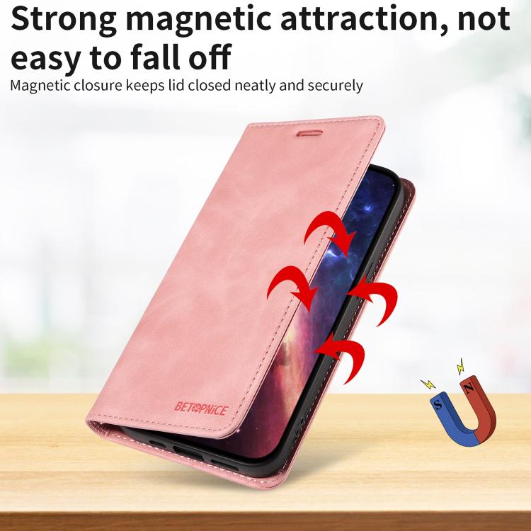 Custodia per telefono in pelle antifurto RFID con ventosa BETOPNICE, For Galaxy A27 5G
