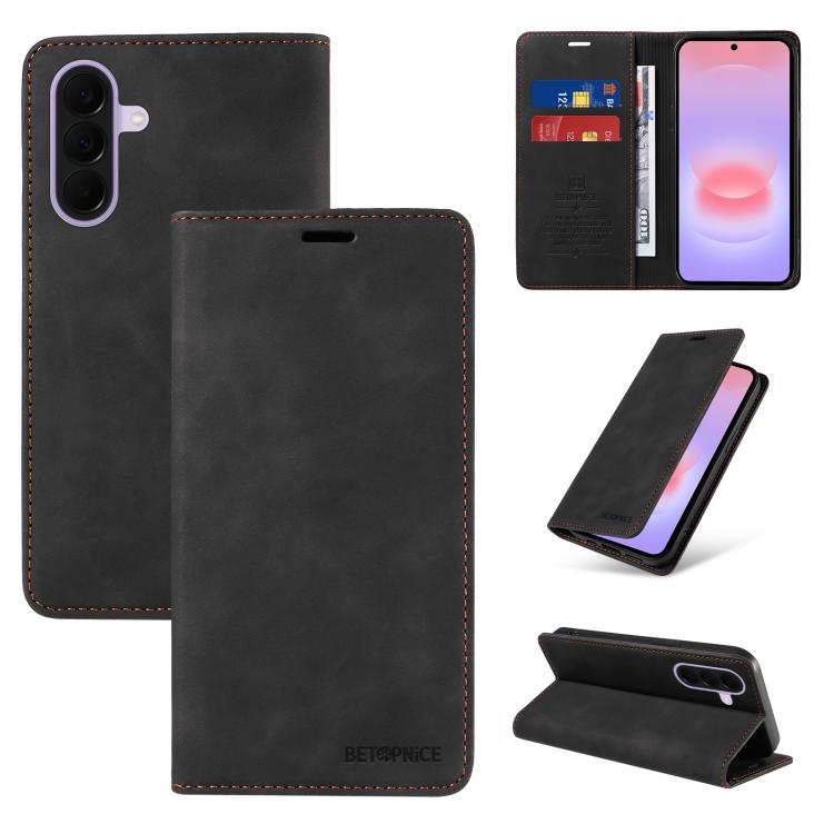 Custodia per telefono in pelle antifurto RFID con ventosa BETOPNICE, For Galaxy A27 5G