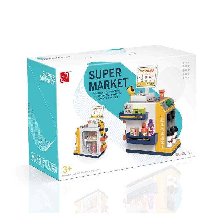 Set di 46 pezzi: registratore di cassa giocattolo per il gioco di ruolo dei bambini al supermercato.