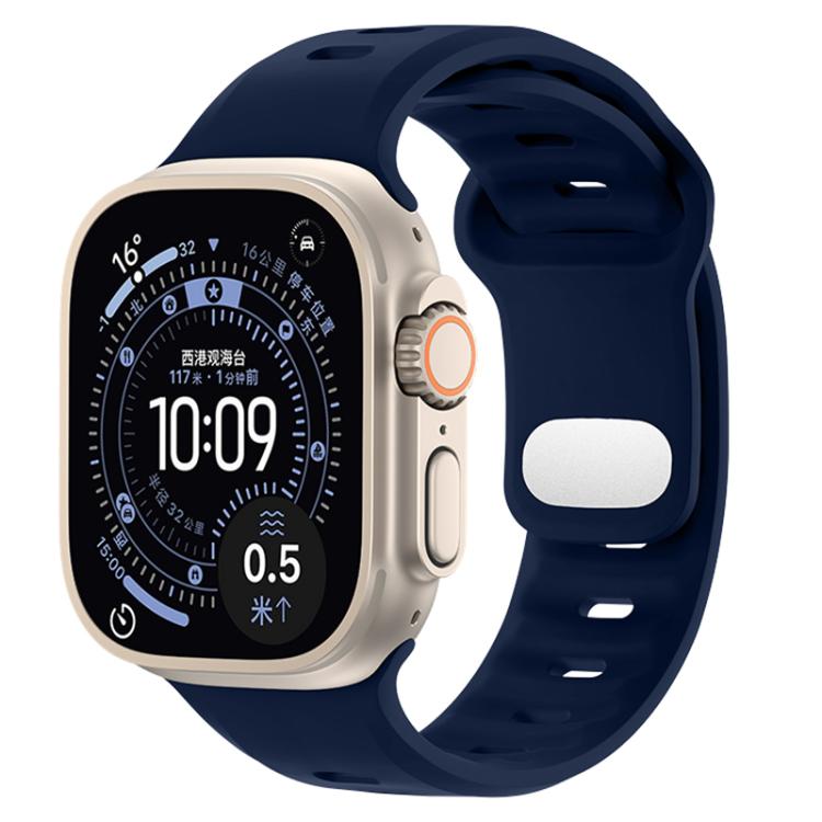 Cinturino sportivo in silicone tinta unita con fibbia a inversione., For Apple Watch 46mm / 49mm / 45mm / 44mm, For Apple Watch 42mm / 41mm / 40mm / 38mm