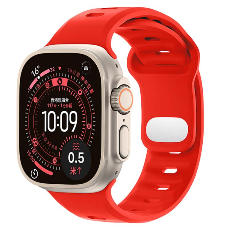 Cinturino sportivo in silicone tinta unita con fibbia a inversione., For Apple Watch 46mm / 49mm / 45mm / 44mm, For Apple Watch 42mm / 41mm / 40mm / 38mm