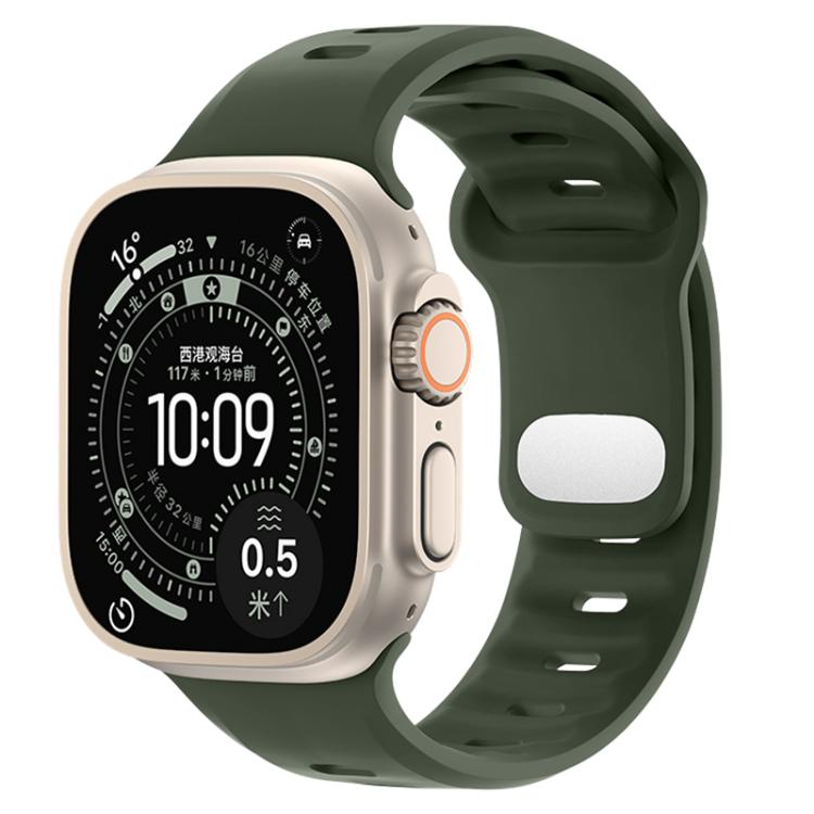 Cinturino sportivo in silicone tinta unita con fibbia a inversione., For Apple Watch 46mm / 49mm / 45mm / 44mm, For Apple Watch 42mm / 41mm / 40mm / 38mm