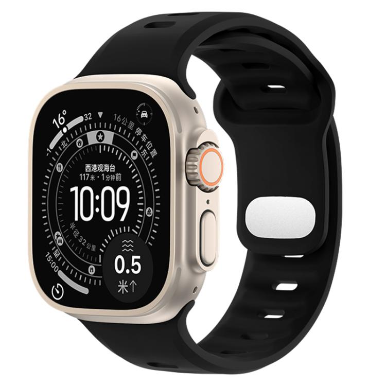Cinturino sportivo in silicone tinta unita con fibbia a inversione., For Apple Watch 46mm / 49mm / 45mm / 44mm, For Apple Watch 42mm / 41mm / 40mm / 38mm