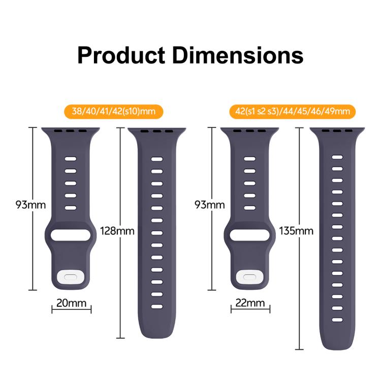 Cinturino sportivo in silicone tinta unita con fibbia a inversione., For Apple Watch 46mm / 49mm / 45mm / 44mm, For Apple Watch 42mm / 41mm / 40mm / 38mm
