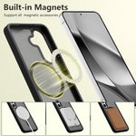 Custodia per telefono MagSafe con effetto pelle satinata, For Galaxy S25 Ultra 5G, For Galaxy S24 FE 5G, For Galaxy S24 Ultra 5G, For Galaxy S24+ 5G