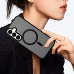 Custodia per telefono MagSafe con effetto pelle satinata, For Galaxy S22+ 5G, For Galaxy S22 5G
