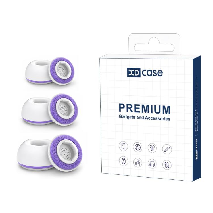 XDcase 3 paia di inserti auricolari di ricambio in spugna di silicone, taglie S/M/L, White Purple, White Blue