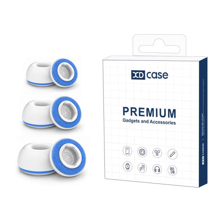 XDcase 3 paia di inserti auricolari di ricambio in spugna di silicone, taglie S/M/L, White Purple, White Blue