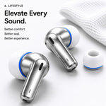 XDcase 3 paia di inserti auricolari di ricambio in spugna di silicone, taglie S/M/L, White Purple, White Blue