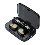 Auricolari Bluetooth M18 con LED e scatola di ricarica