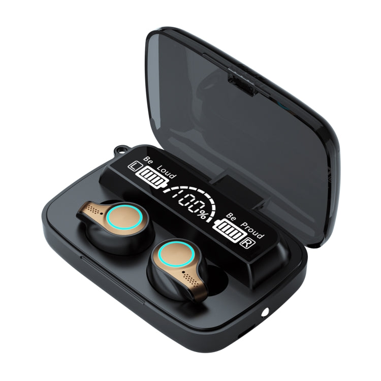 Auricolari Bluetooth M18 con LED e scatola di ricarica