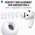 Kit di 5 paia di inserti auricolari in silicone di ricambio XDcase, taglie L/M/S/XS/XXS, For AirPods Pro 3