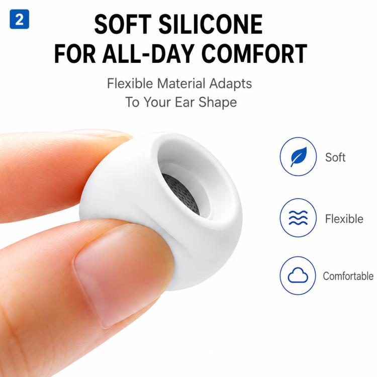 Kit di 5 paia di inserti auricolari in silicone di ricambio XDcase, taglie L/M/S/XS/XXS, For AirPods Pro 3