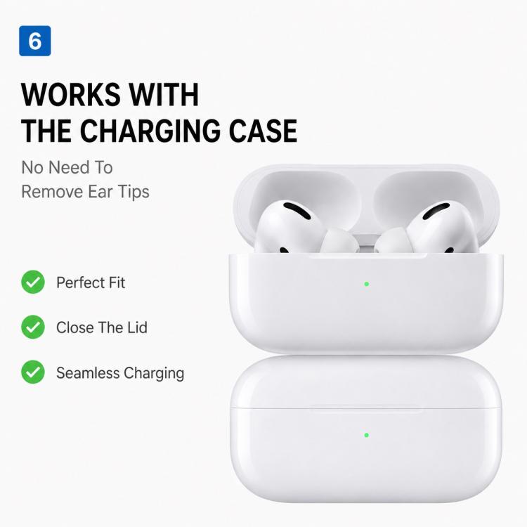 Kit di 5 paia di inserti auricolari in silicone di ricambio XDcase, taglie L/M/S/XS/XXS, For AirPods Pro 3