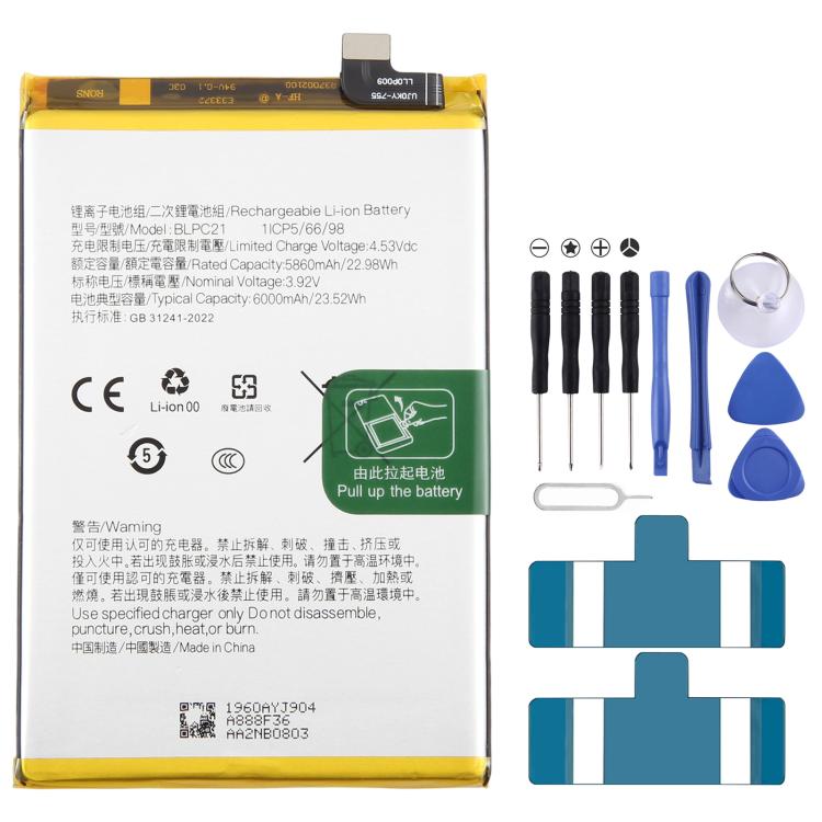 Batteriabatteriapila, For OPPO A5x Global 6000mAh BLPC21