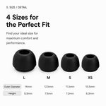 Kit di 4 paia di inserti auricolari di ricambio in spugna di silicone XDcase, taglie L/M/S/XS, For AirPods Pro 2 / 1