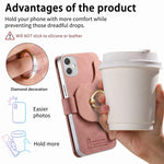 Portafoglio con cerniera, anello con bordo argentato e foro di precisione, blocco RFID, custodia magnetica in pelle vegana per telefono., For Galaxy A05, For Galaxy A05s, For Galaxy A25 5G