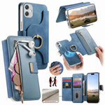 Portafoglio con cerniera, anello con bordo argentato e foro di precisione, blocco RFID, custodia magnetica in pelle vegana per telefono., For Galaxy A05, For Galaxy A05s, For Galaxy A25 5G