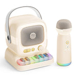 Altoparlante karaoke C60 Mini compatibile con Bluetooth, con tastiera al pianoforte e microfono wireless.