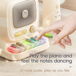 Altoparlante karaoke C60 Mini compatibile con Bluetooth, con tastiera al pianoforte e microfono wireless.